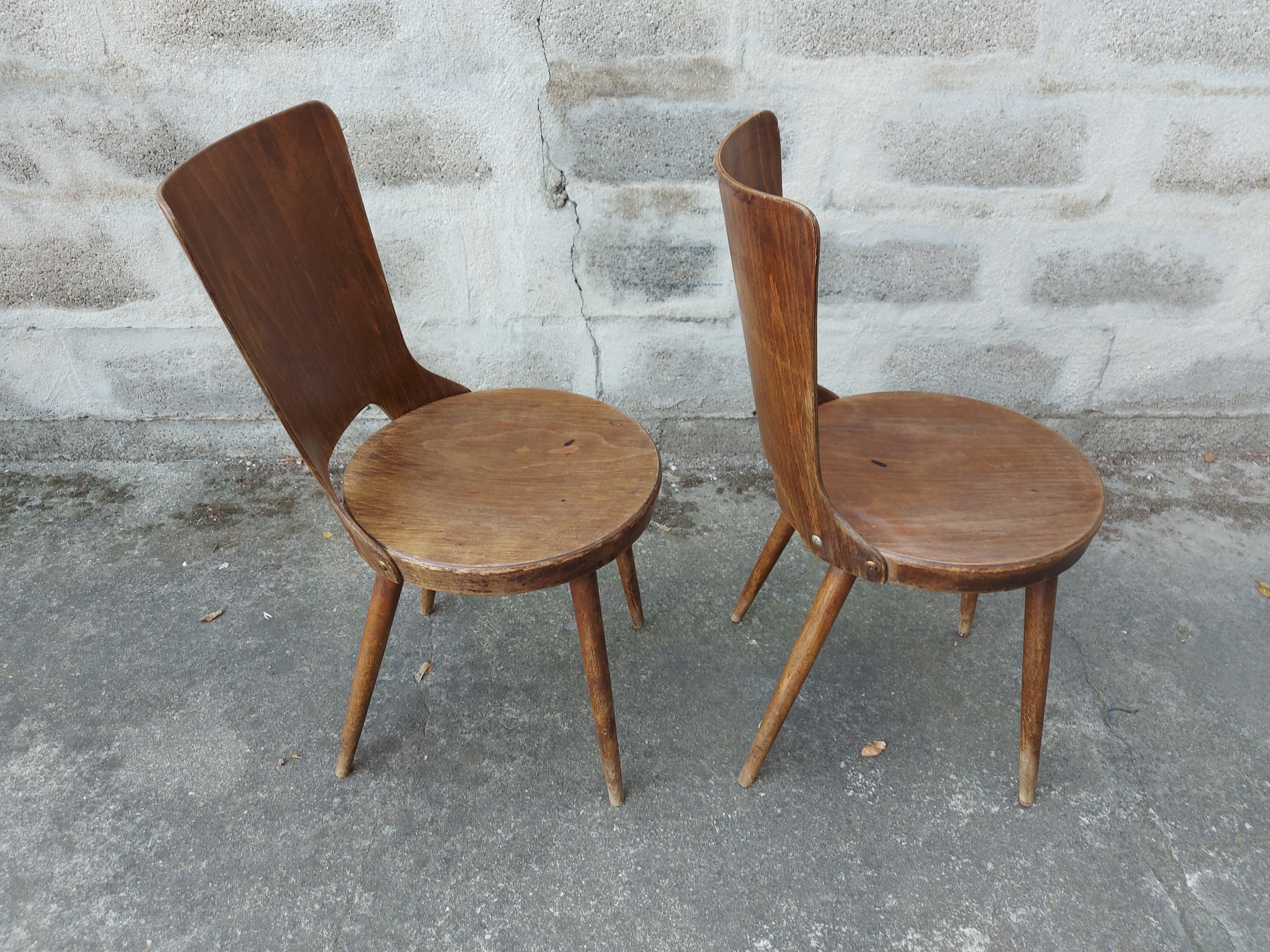 Set of 2 Baumann wooden chairs
