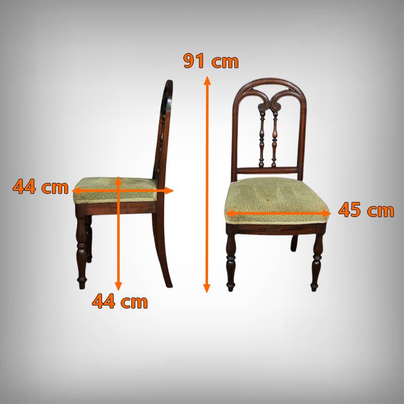 Pair of Mahogany Chairs, Restoration Period – 1st part of the 19th century