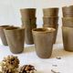 Set of 12 glazed stoneware cups, Digoin Stoneware Pots