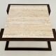Italian mid-century travertine marble coffee table and metal base, 1970