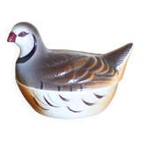 Michel Caugant terrine, partridge-shaped terrine, earthenware bird