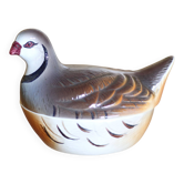 Michel Caugant terrine, partridge-shaped terrine, earthenware bird