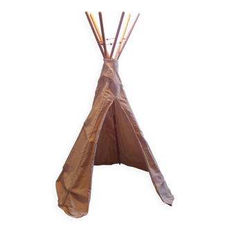 Children's teepee in solid wood and ecru organic cotton canvas