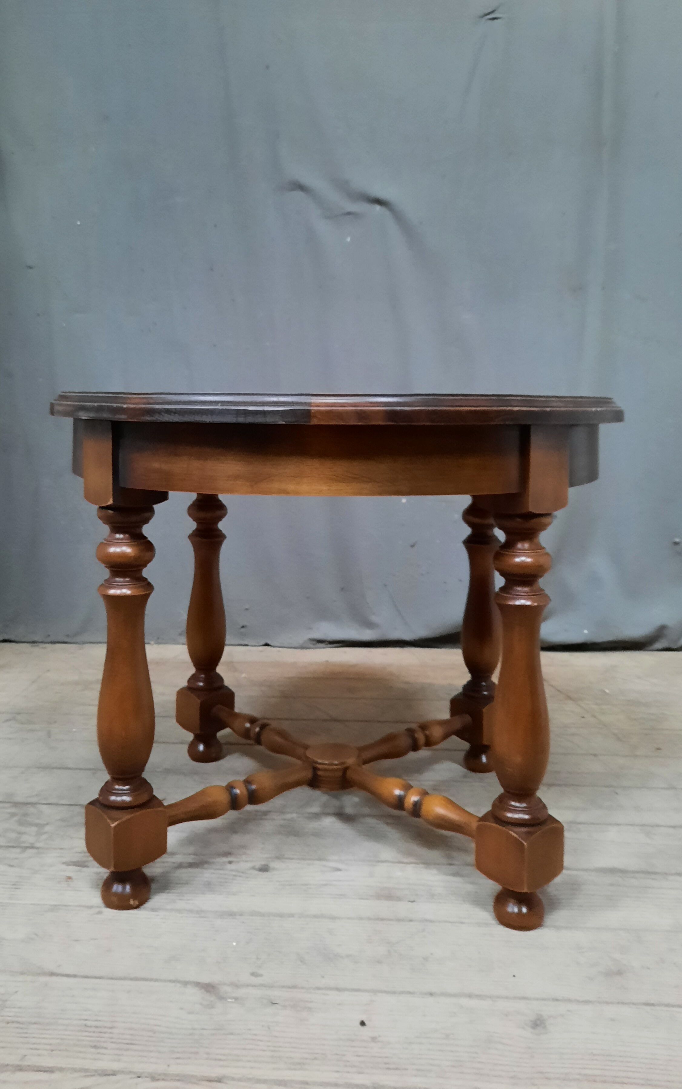 Round wooden coffee table