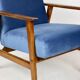 Vintage Ocean Blue Fox Easy Chair, 1970s