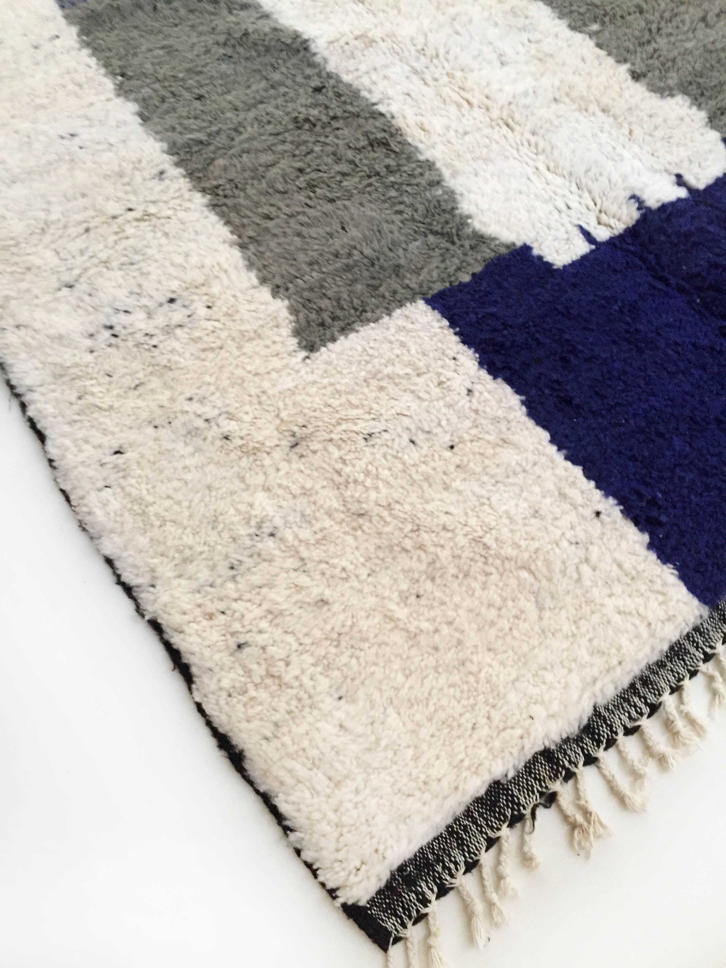 Moroccan Berber carpet Beni Ouarain ecru with colorful patterns 264x164cm