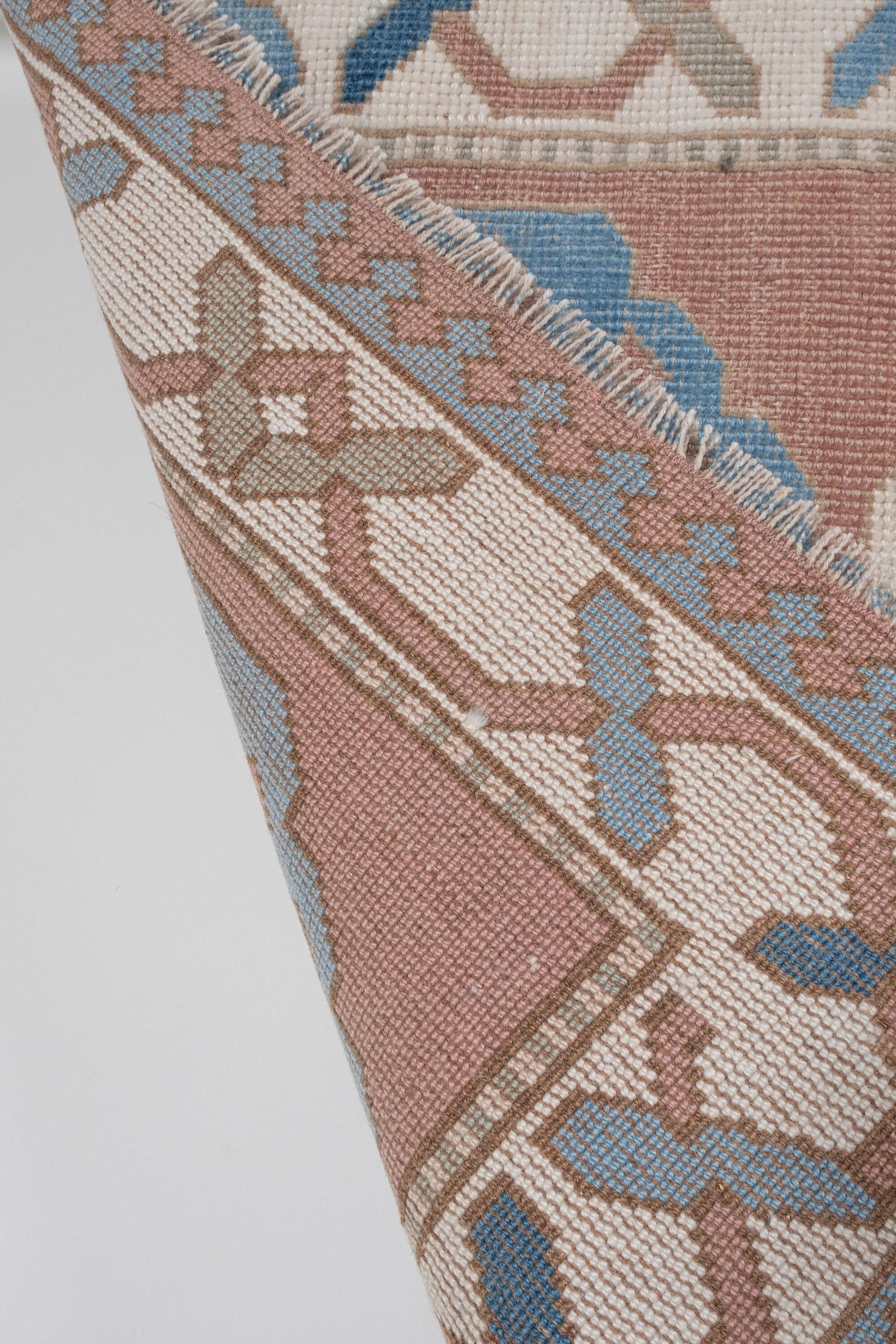 Vintage anatolian oushak kars runner rug 80 x 380 cm