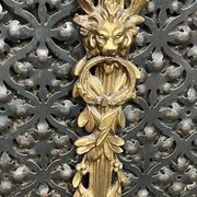Pare-feu de cheminée. Bronze, cuivre, métal, dorure.