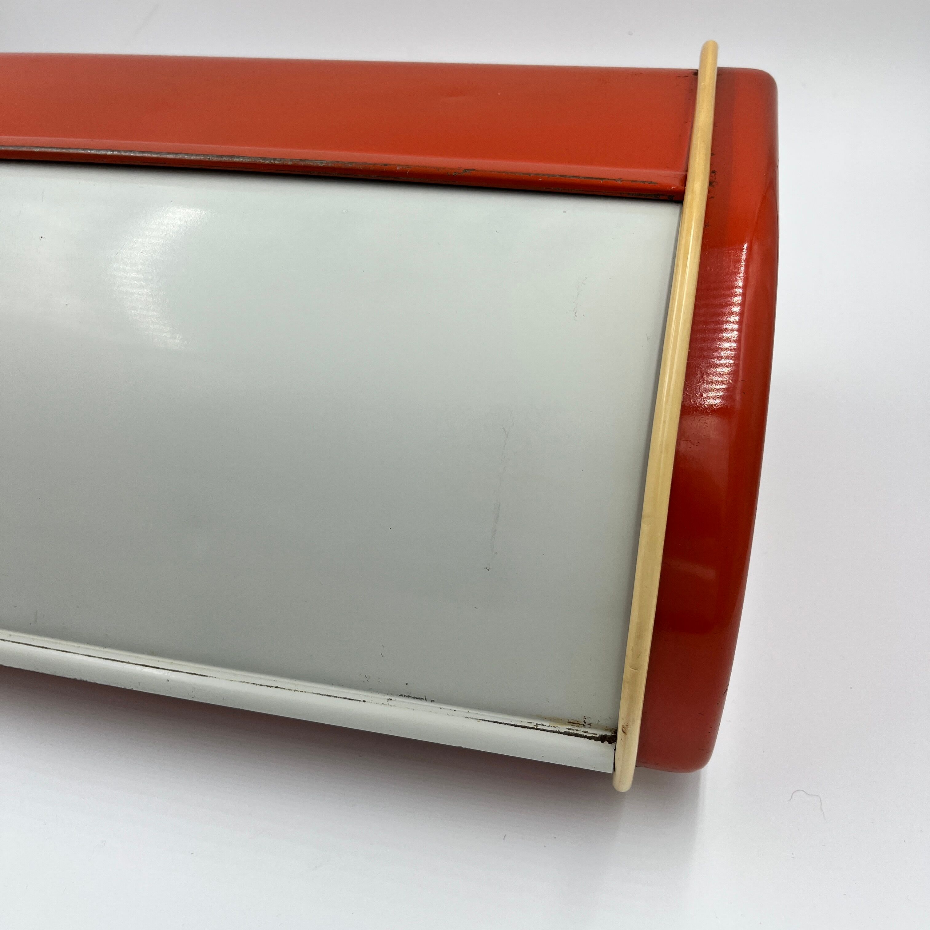 Vintage metal bread box