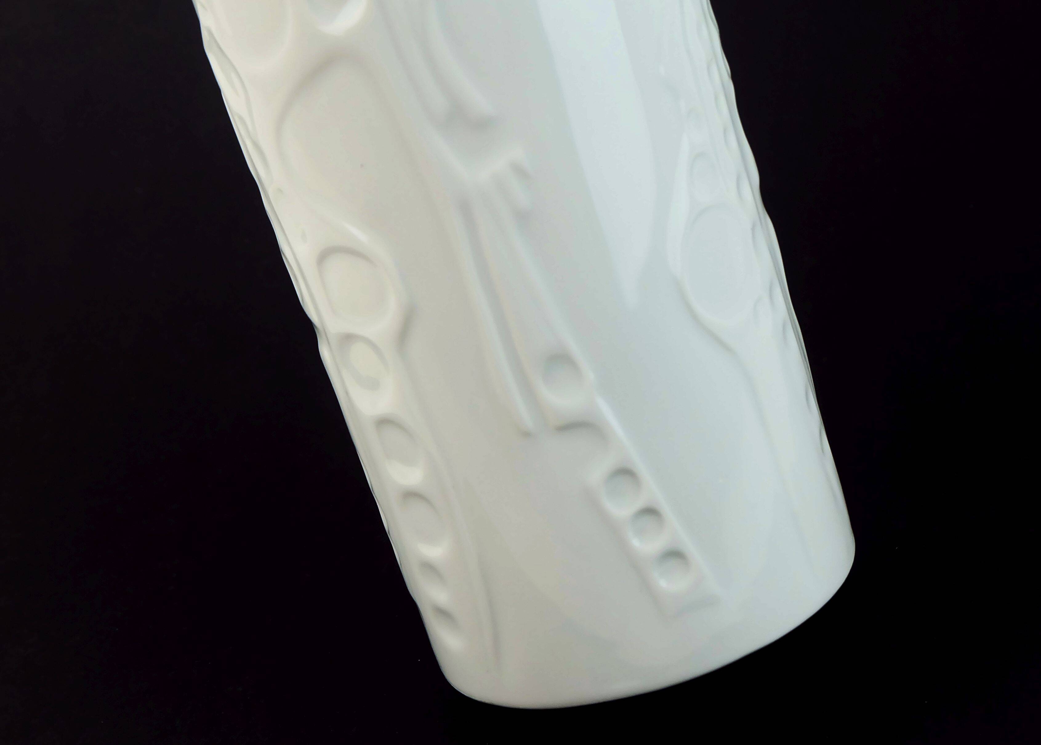 Large vase by gerold-porzellan op-art abstract relief decor 1960s/1970