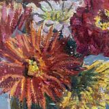 Painting 1957 "The multicolored bouquet"