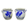 Paire de pots en grès émaillés au sel, gris et bleu