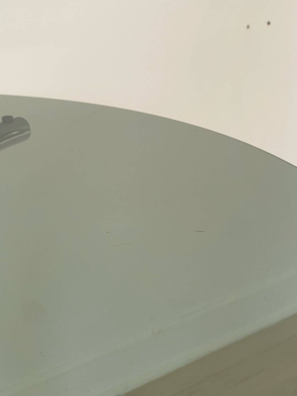 Table for 4 people in smoked glass and metal, 1970.