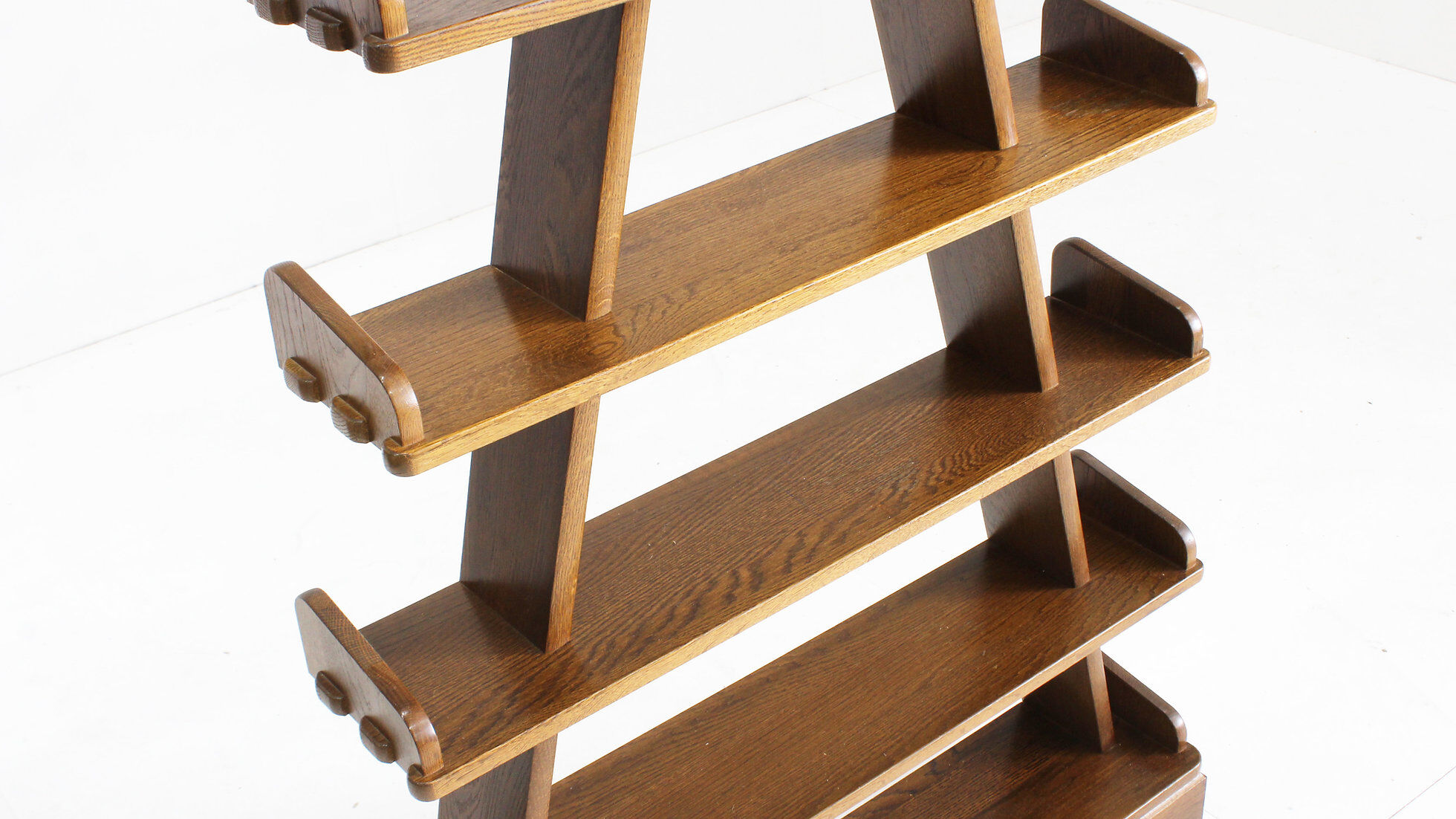 Vintage brutalist pyramid shelving unit bookcase