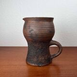 Carafe Vase de Pottery de Studio Allemand Brutaliste Mid-Century Modern par Gerhard Liebenthron, 1974