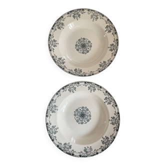 2 'Mignon' soup plates from Sarreguemines