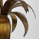 Hollywood Regency brass palm tree table lamp with black shade, France, 1970