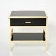 Pair of brass lacquered bedside tables by Michel Pigneres 1970