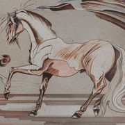 Carul: on horseback, original signed lithograph