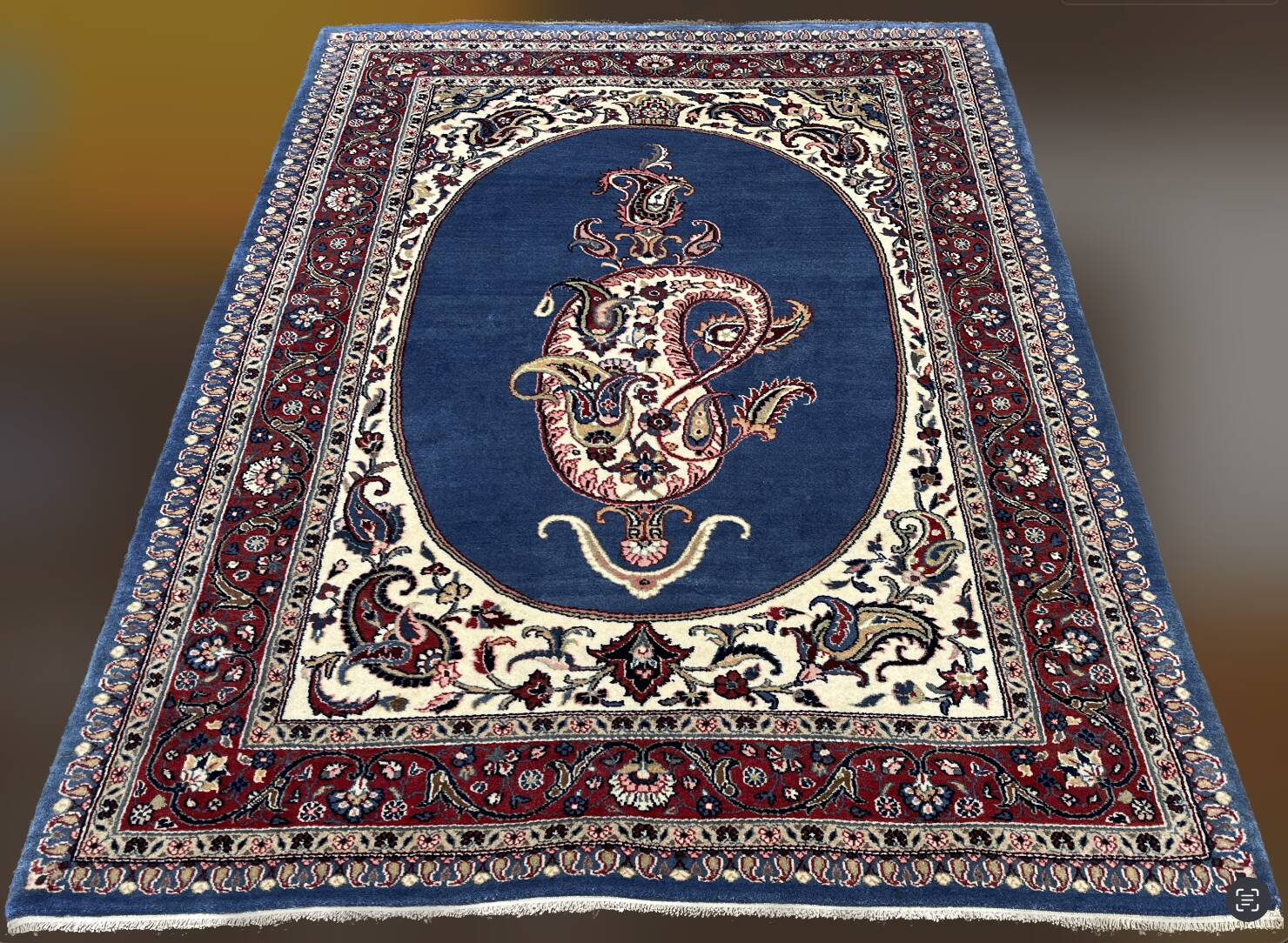 Persian carpet Ghoum drawing Boteh