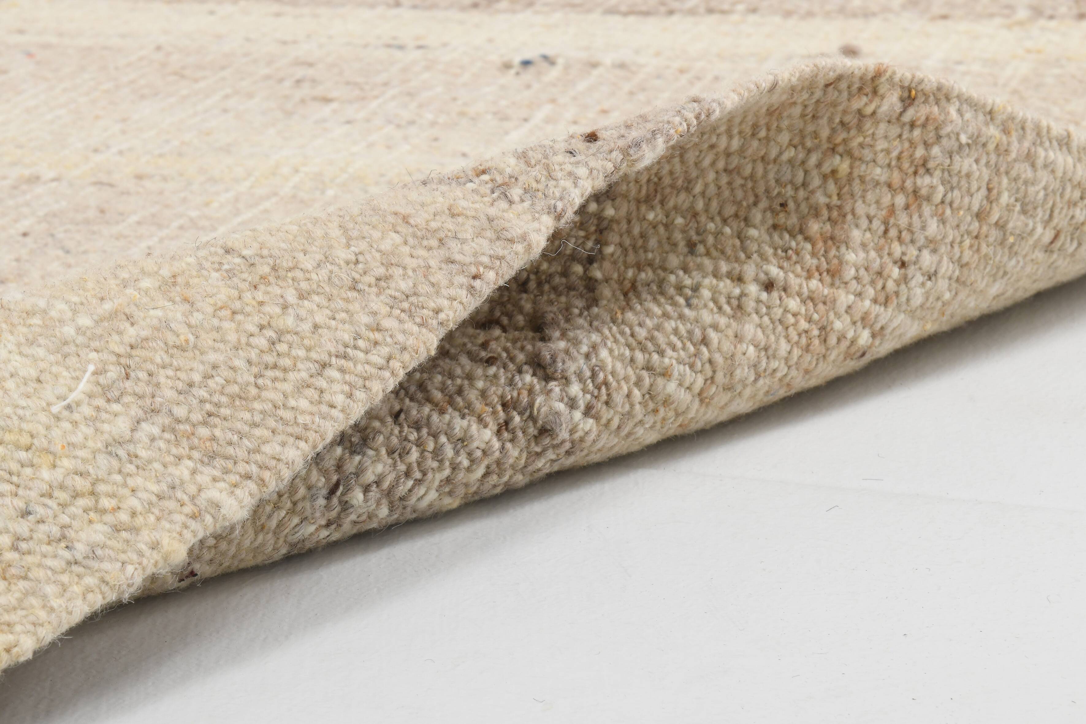 Striped Pattern Brown & Cream Vintage Kilim Rug, 220x300Cm