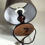 Vintage wooden candle holder lamp