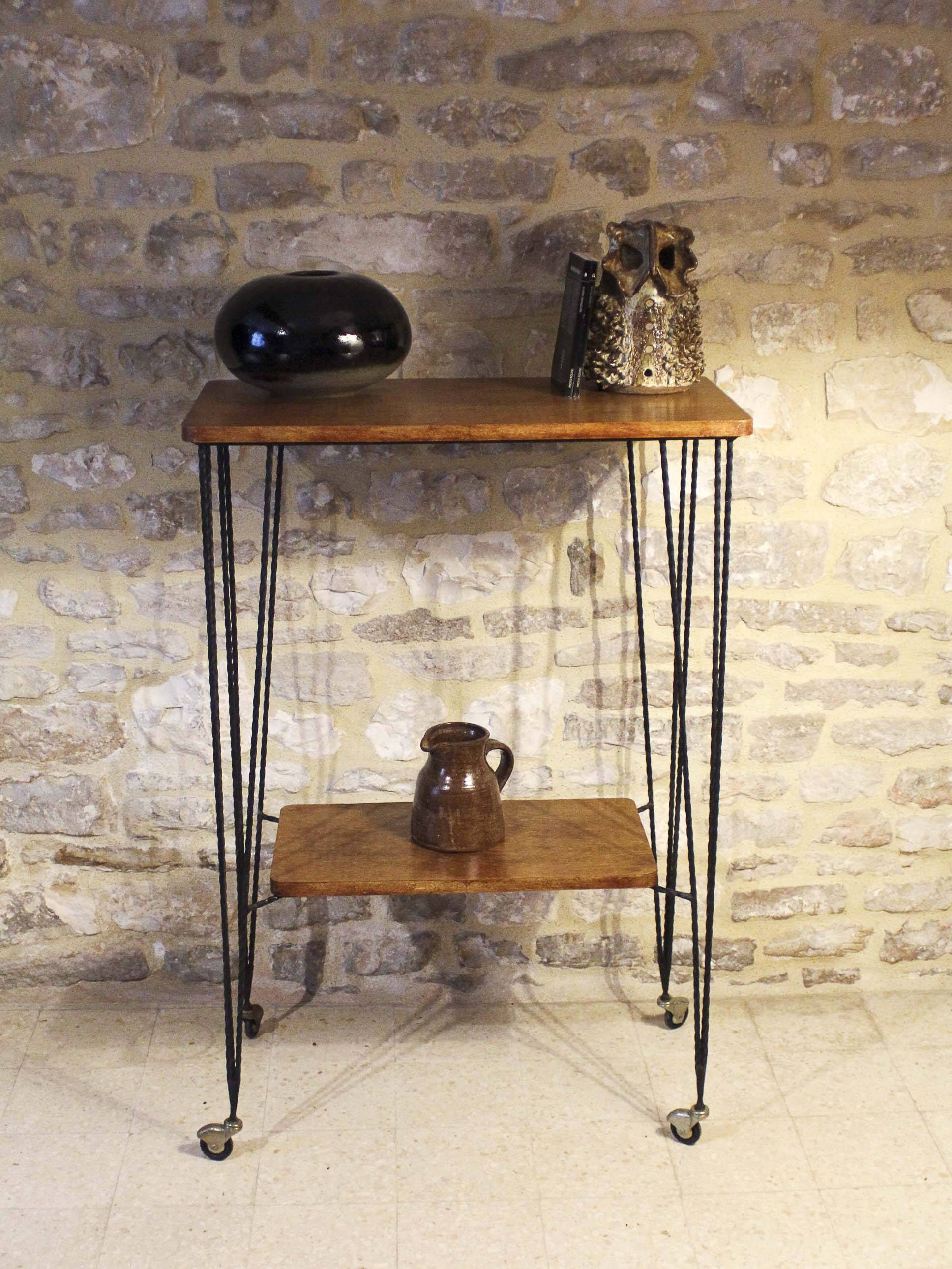 Wrought iron rolling trolley from the 60s