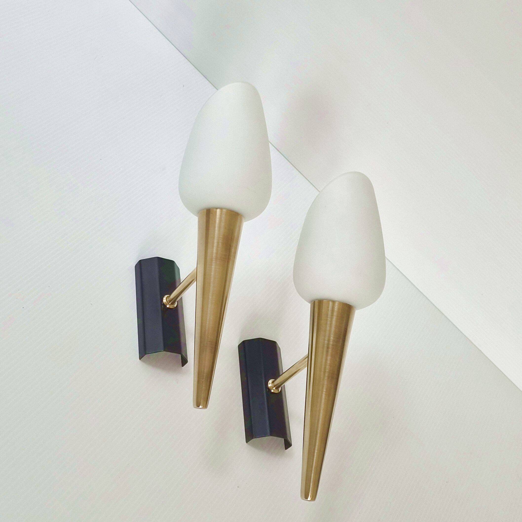 Pair of vintage wall lights from the 1950s.