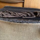 Large brown velvet pouf