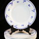 6 assiettes plates en faience de digoin sarreguemines petite fleur bleu