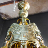 Antique high chandelier lamp gold-colored (brass) - circa 1890
