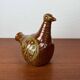 Bouteille en forme d'oiseau de poterie d'atelier danoise moderne du milieu du siècle, années 1960