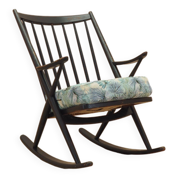 Reenskaug Rocking Chair for Bramin, Black Teak, 1960s