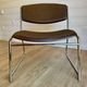 6 chrome sled armchairs Soudexvinyl brown vintage Skaï 70s