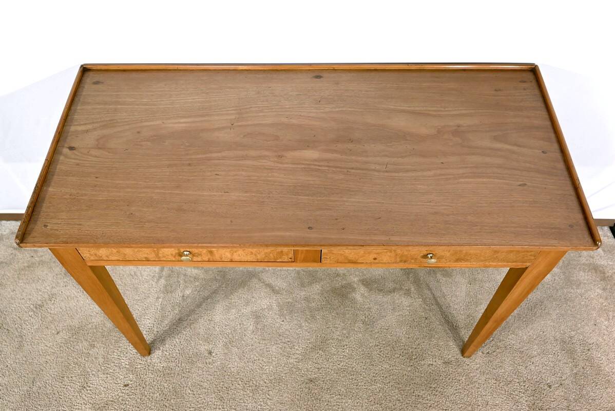 Desk Table in Ash, Mahogany and Cherry, Directoire Style – Mid-19th Century