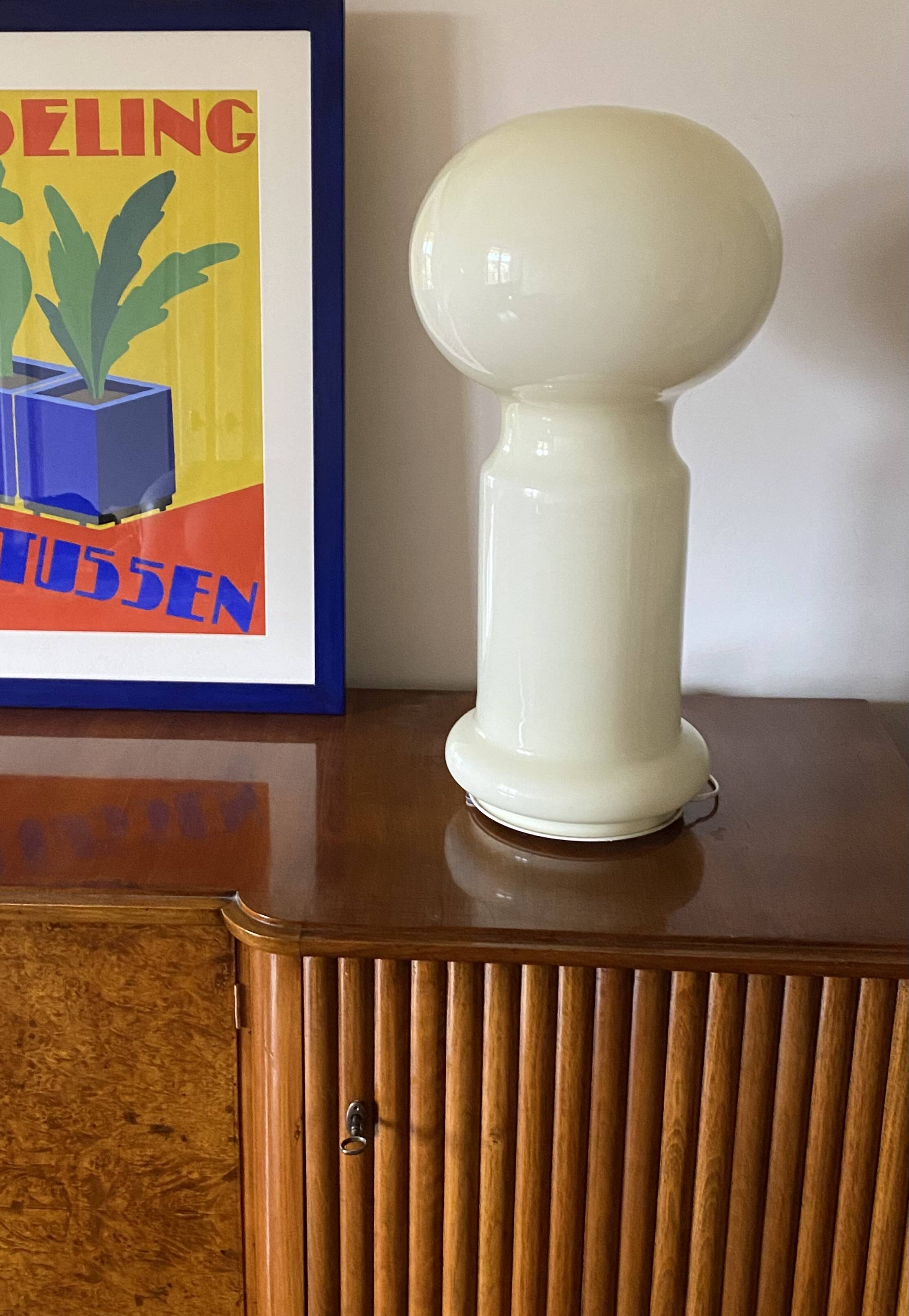 Space Age rare monumental Murano glass table lamp, Vistosi, 1960s