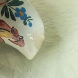 Earthenware gravy boat decorated with Sarreguemines rooster Hamage northern France