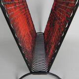 Vintage steel side table with magazine rack, 1950s.