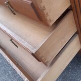 Commode coiffeuse chêne et marbre