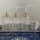 Set of three chiseled glass pendant lights of Scandinavian origin