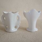 2 small bridal vases