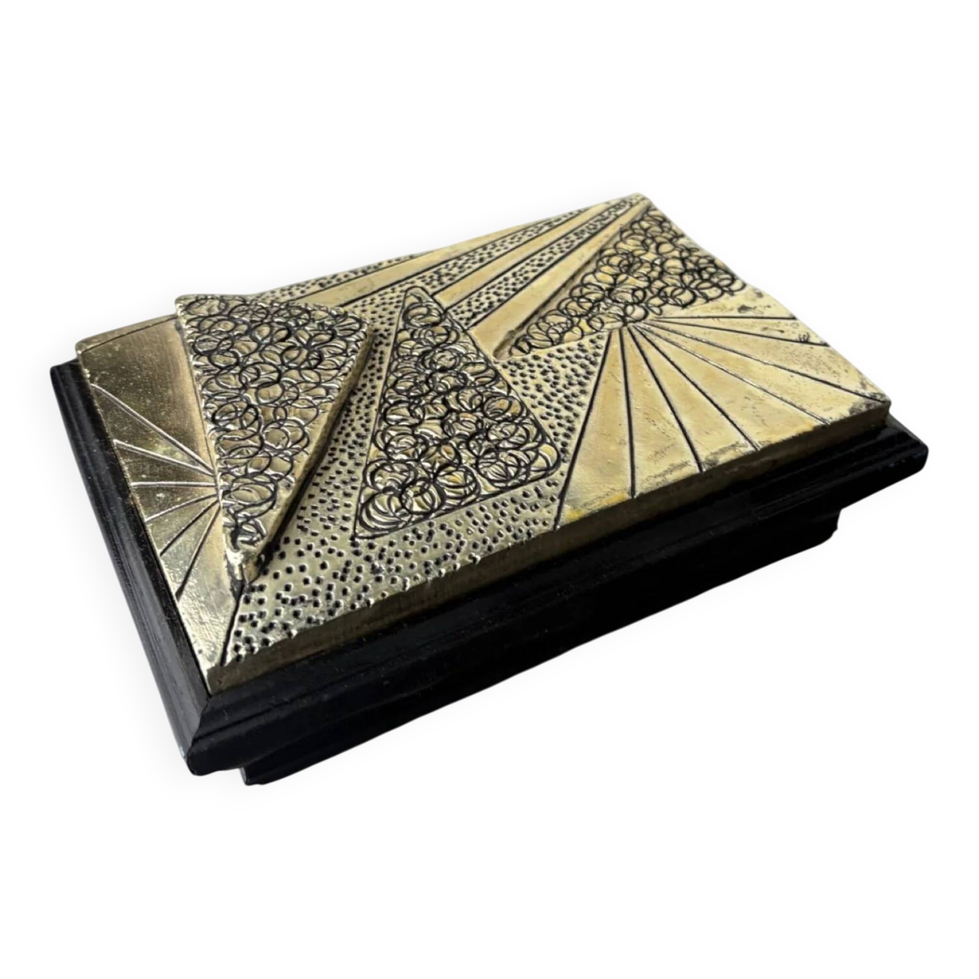 Brutalist wood and resin vanity box, Italy, 1980