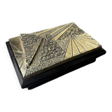 Brutalist wood and resin vanity box, Italy, 1980