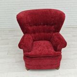 50s, Danish design, refurbished armchair, vintage velour