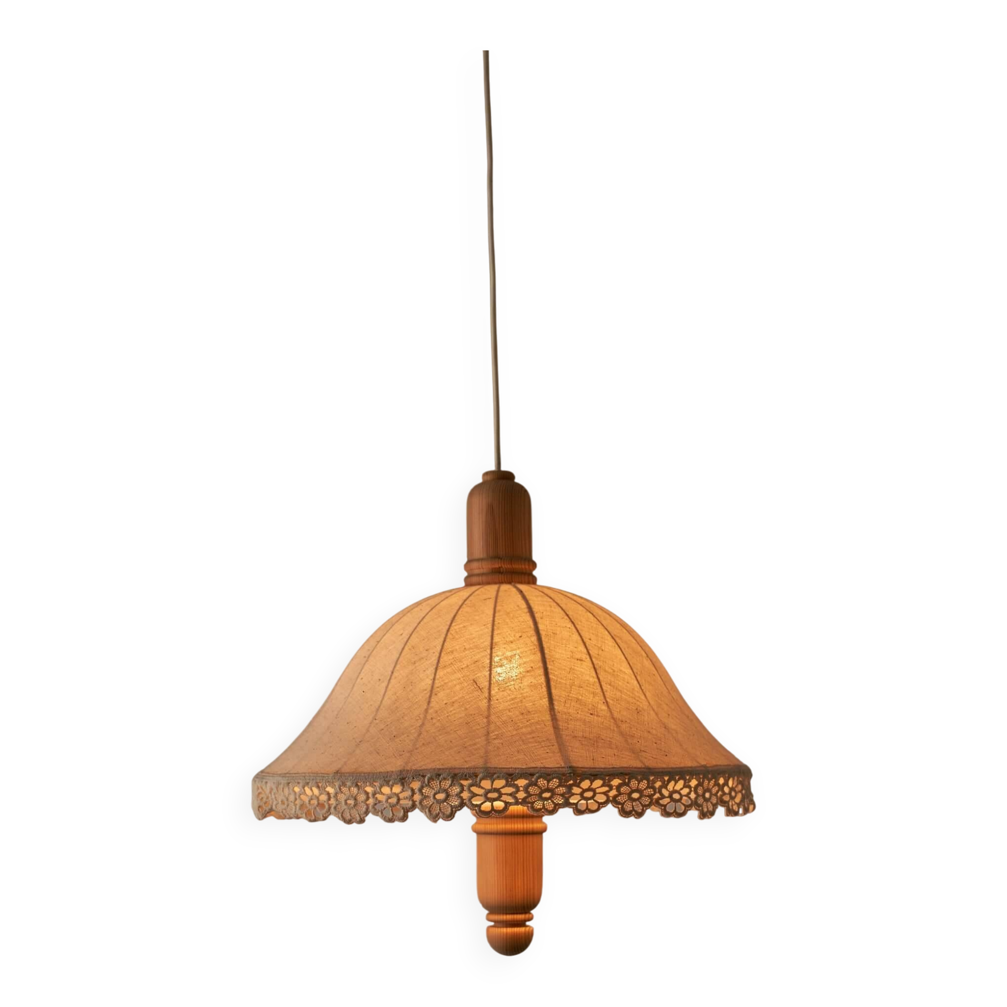 Wood and textile pendant from Sweden