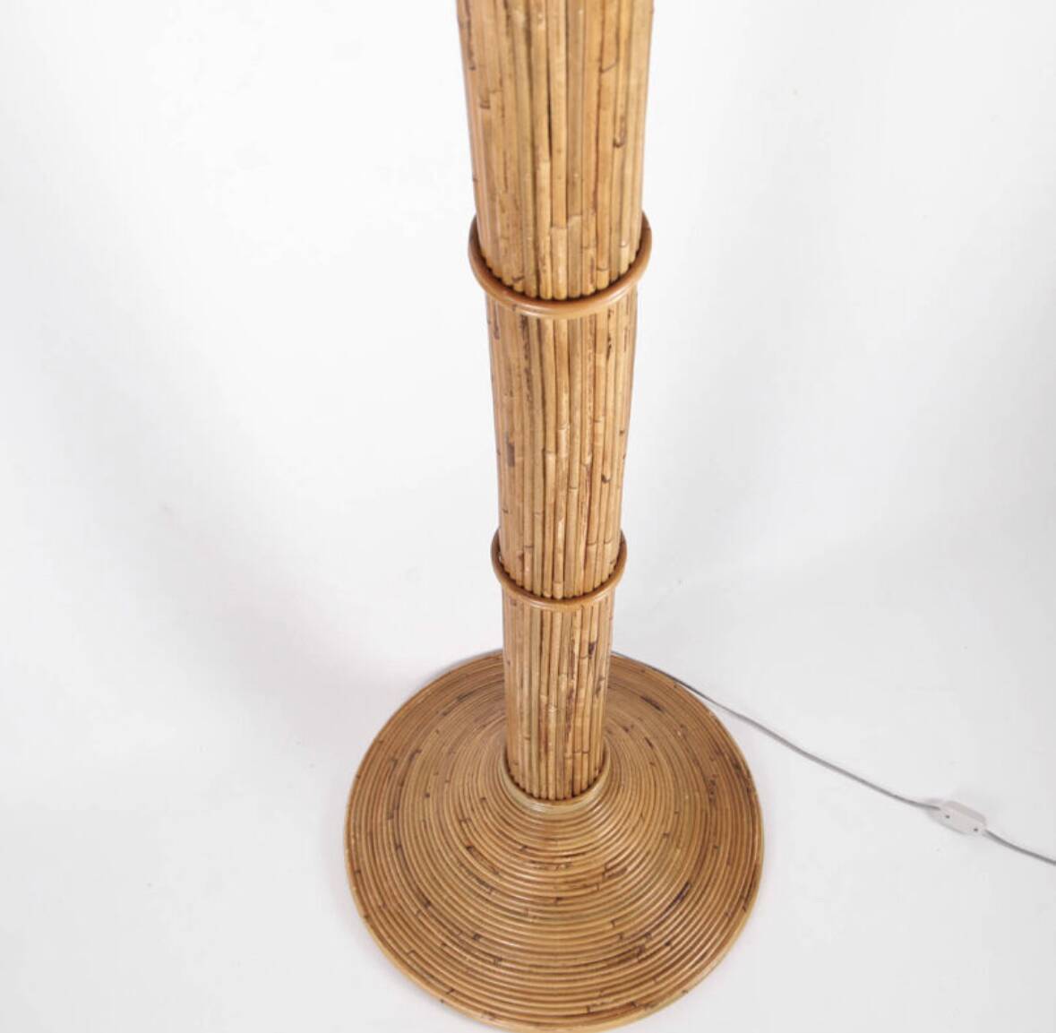 Lampadaire « cocotier/palmier » en rotin