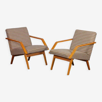 Paire de fauteuils en bois des années 1970