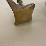 set of 2 Midcentury Brutalist Bronze Candleholder, Michael Harjes, Germany 1960s