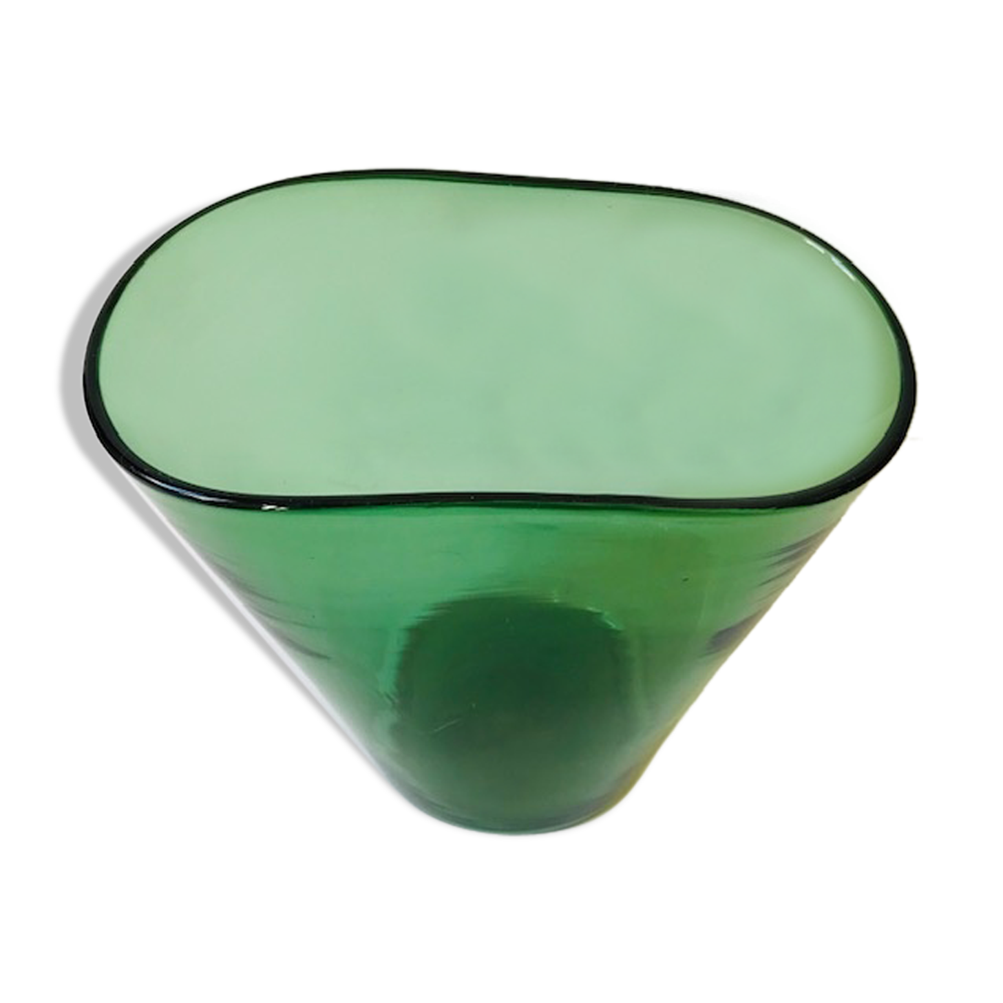 Glass vase blows green empoli