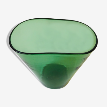 Vase en verre souffle empoli vert